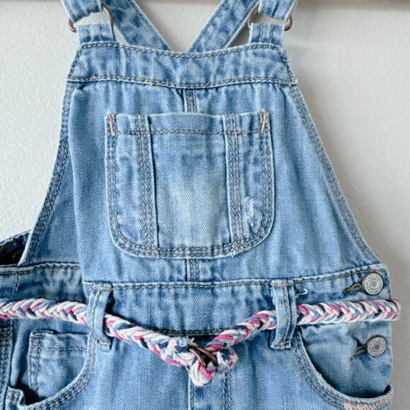Zara distressed overalls 6-9m baby girl medium wash jeans - Picture 5 of 16